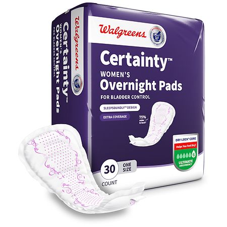 Certainty Women's Ultimate Absorbency Overnight Bladder Control Pads - 30 ct