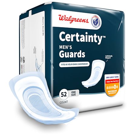 Walgreens Certainty Incontinence Guards for Men, Maximum Absorbency