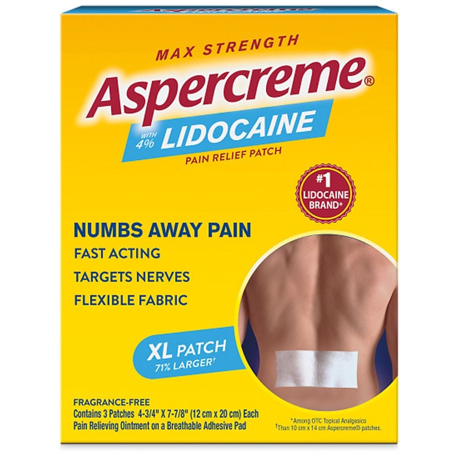 Photo 1 of (PACK OF 2) Odor Free Max Strength Lidocaine Patches XL