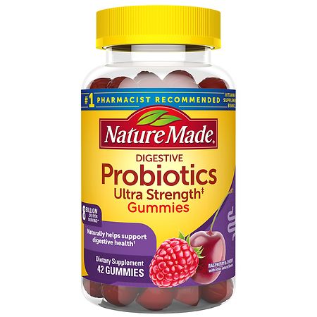 Nature Made Ultra Strength Digestive Probiotics Gummies Raspberry & Cherry
