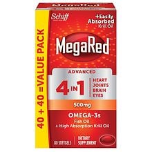 MegaRed Advanced 4 in 1 2x Concentrated Omega 500 mg Softgels | Walgreens