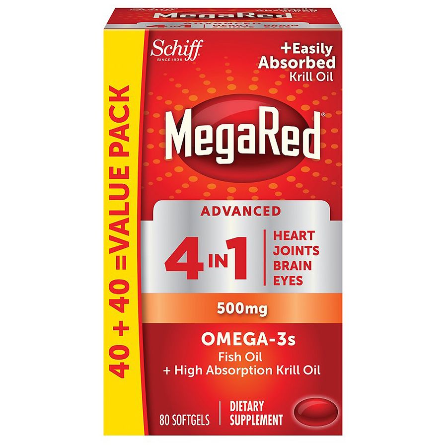 MegaRed Advanced 4 in 1 2x Concentrated Omega 500 mg Softgels