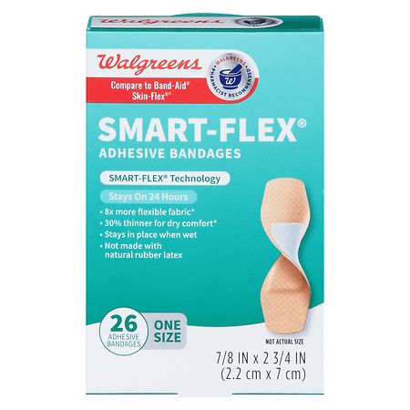 Walgreens Smart-Flex Adhesive Bandages 7/8 In x 2-3/4 In