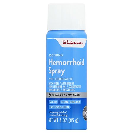 Walgreens Soothing Hemorrhoid Spray with Lidocaine Clear