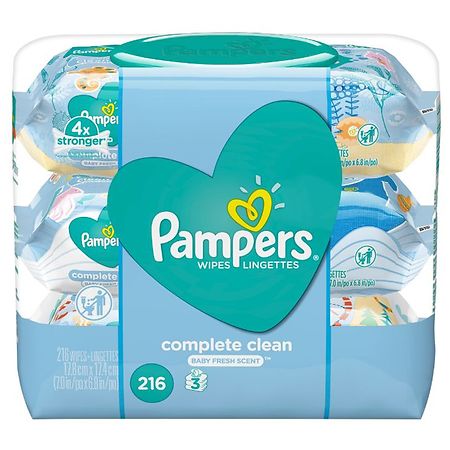 Pampers Complete Clean Complete Clean Scent, 216 Count
