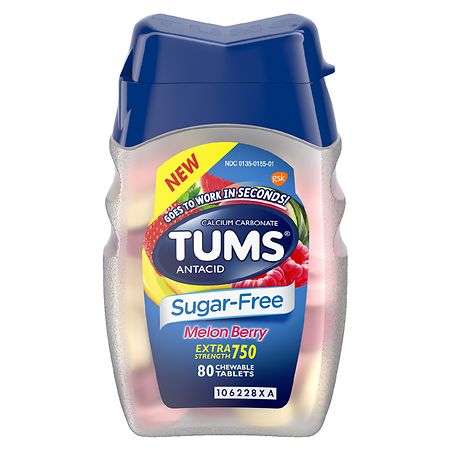 Tums Sugar-Free Antacid Chewable Tablets Melon Berry