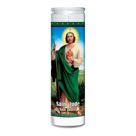 St. Jude White Wax Candle