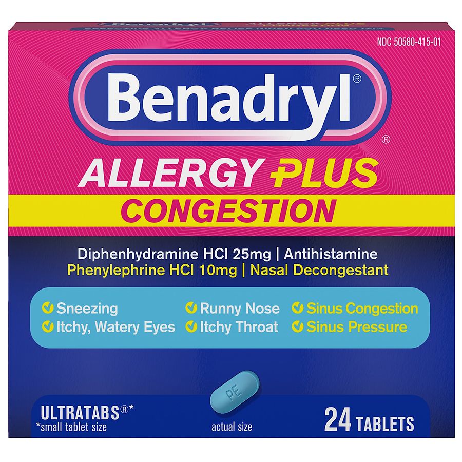 Photo 1 of Allergy Plus Congestion Ultratabs - 96 count - 4 pack