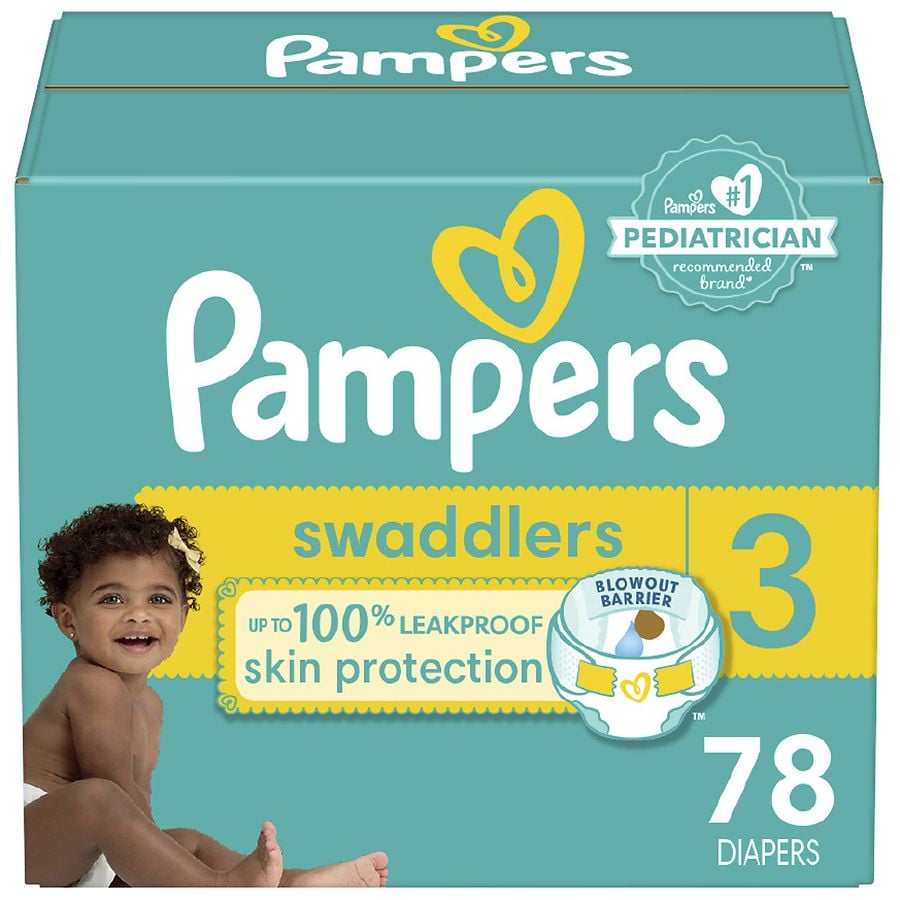 Diapers Size 3, 168 Count - Pampers Swaddlers Disposable Baby Diapers, ONE  MONTH SUPPLY