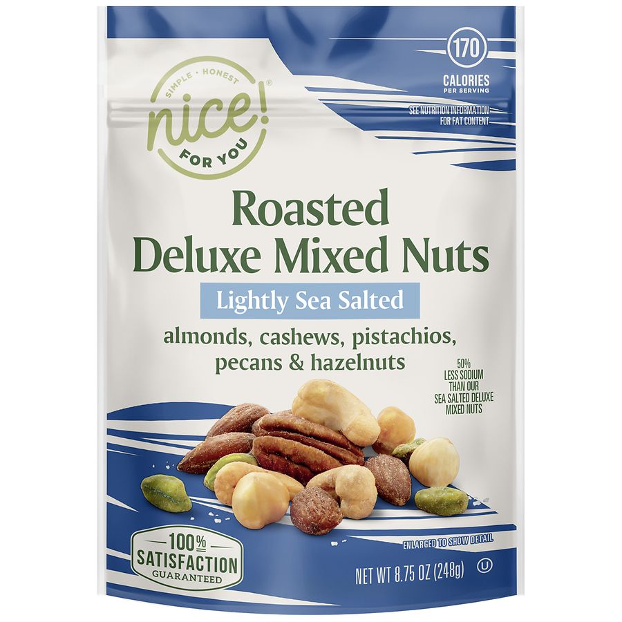 Nice! Roasted Deluxe Mixed Nuts Lightly Sea Salted Walgreens