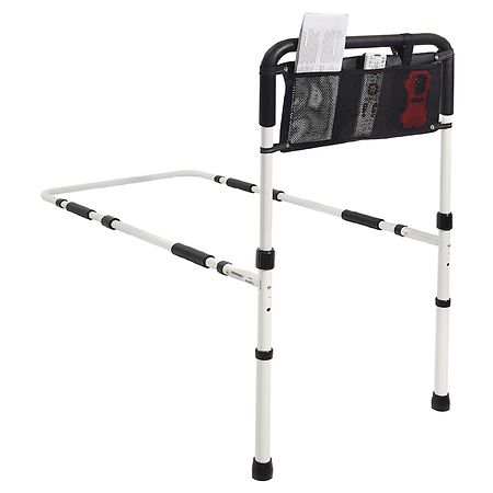 Endurance Adjustable Hand Bed Rail with Floor Supports and Pouch