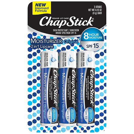 ChapStick Lip Moisturizer Skin Protectant Lip Balm Tubes Original