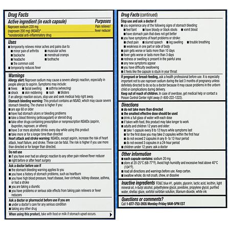 Walgreens Naproxen Sodium Liquid Gels
