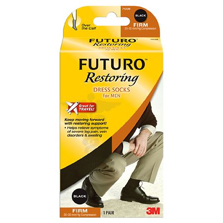 FUTURO Restoring Dress Socks for Men Large Black