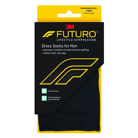 FUTURO Dress Socks for Men X-Large Black