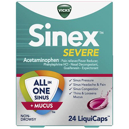 UPC 323900039582 product image for Vicks Sinex Severe, All-In-One Sinus + Mucus Relief, Non-Drowsy - 24.0 ea | upcitemdb.com