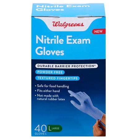 Walgreens Nitrile Exam Gloves Large