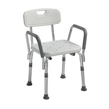 Drive Medical Knock Down Bath Bench with Back and Padded Arms