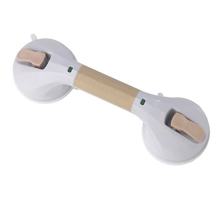 Drive Medical Suction Cup Grab Bar 12 Inch White and Beige