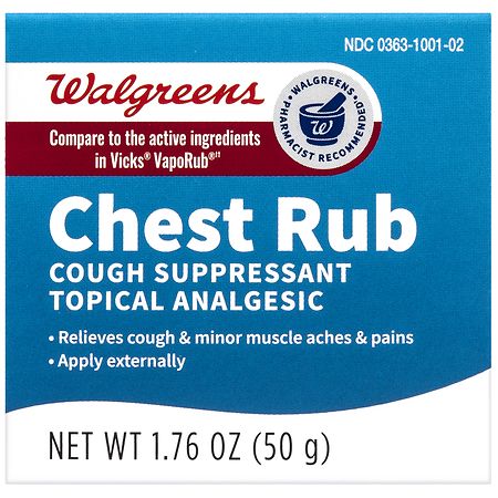 Walgreens Vapor Chest Rub, Cough Suppressant, Topical Analgesic