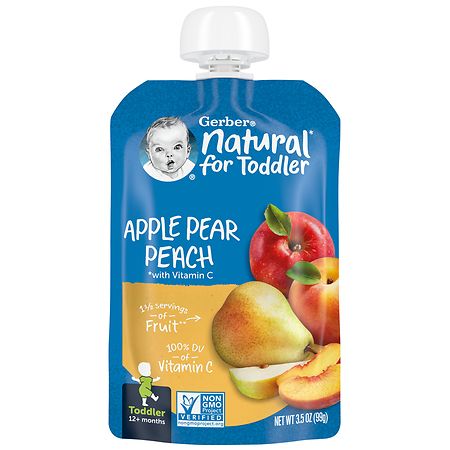Gerber Natural Toddler Food Apple Pear Peach