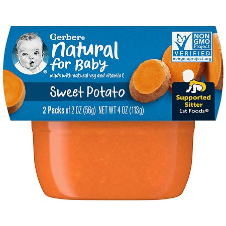 Gerber Baby Food Puree Clean Label Project Tubs Sweet Potato