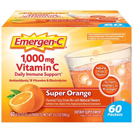 Emergen-C Daily Immune Support Drink with 1000 mg Vitamin C, Antioxidants & B Vitamins Super Orange