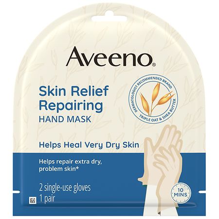 Aveeno Skin Relief Repairing Hand Mask For Dry Skin Fragrance Free