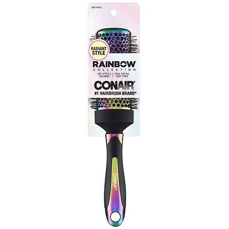 Conair Rainbow Collection Thermal Round Hairbrush Black/Rainbow