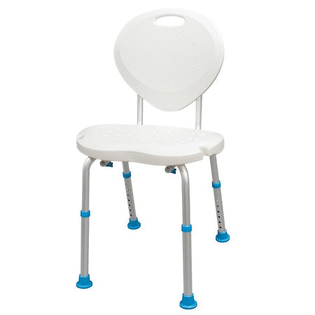 Drive Medical Adjustable Bath and Shower Chair with Non-Slip Comfort Seat and Backrest White