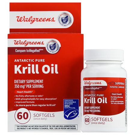 Walgreens Antarctic Pure Krill Oil 350 mg Softgels (90 days)
