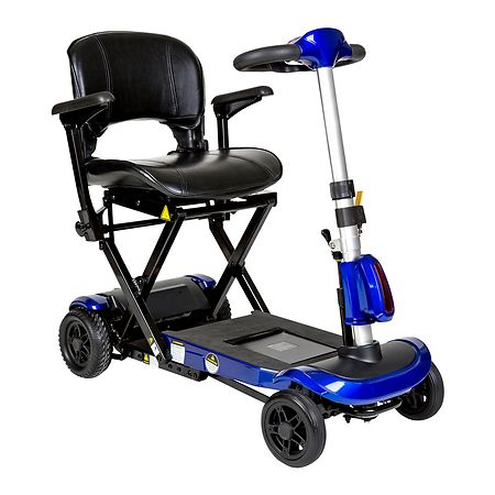 Drive Medical ZooMe Auto-Flex Folding Travel Scooter Blue