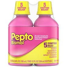 Pepto-Bismol Original Liquid, Upset Stomach, 5 Symptom Relief Original ...