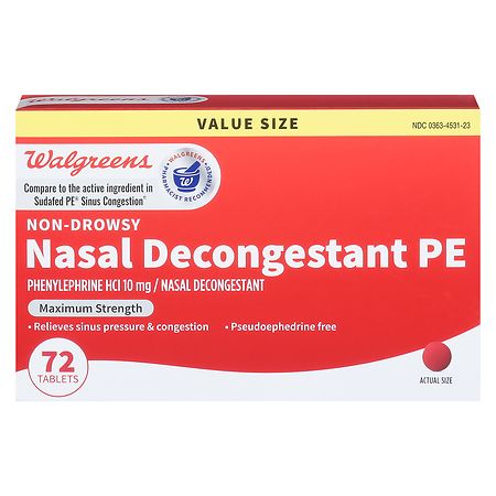 Walgreens Nasal Decongestant PE Tablets