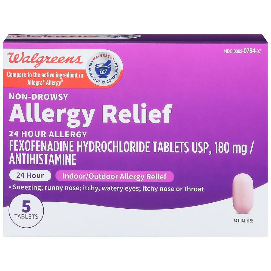 Walgreens 24 Hour Allergy Relief Fexofenadine Tablets Walgreens