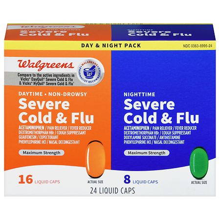 Walgreens Day & Night Pack Severe Cold & Flu Liquid Caps