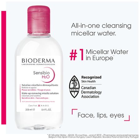 BIODERMA Sensibio H2O Micellar Cleansing Water-Makeup Remover for Sensitive  Skin 8.4fl oz