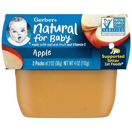 Gerber 1st Foods Baby Food Puree Clean Label Project Tubs Apple