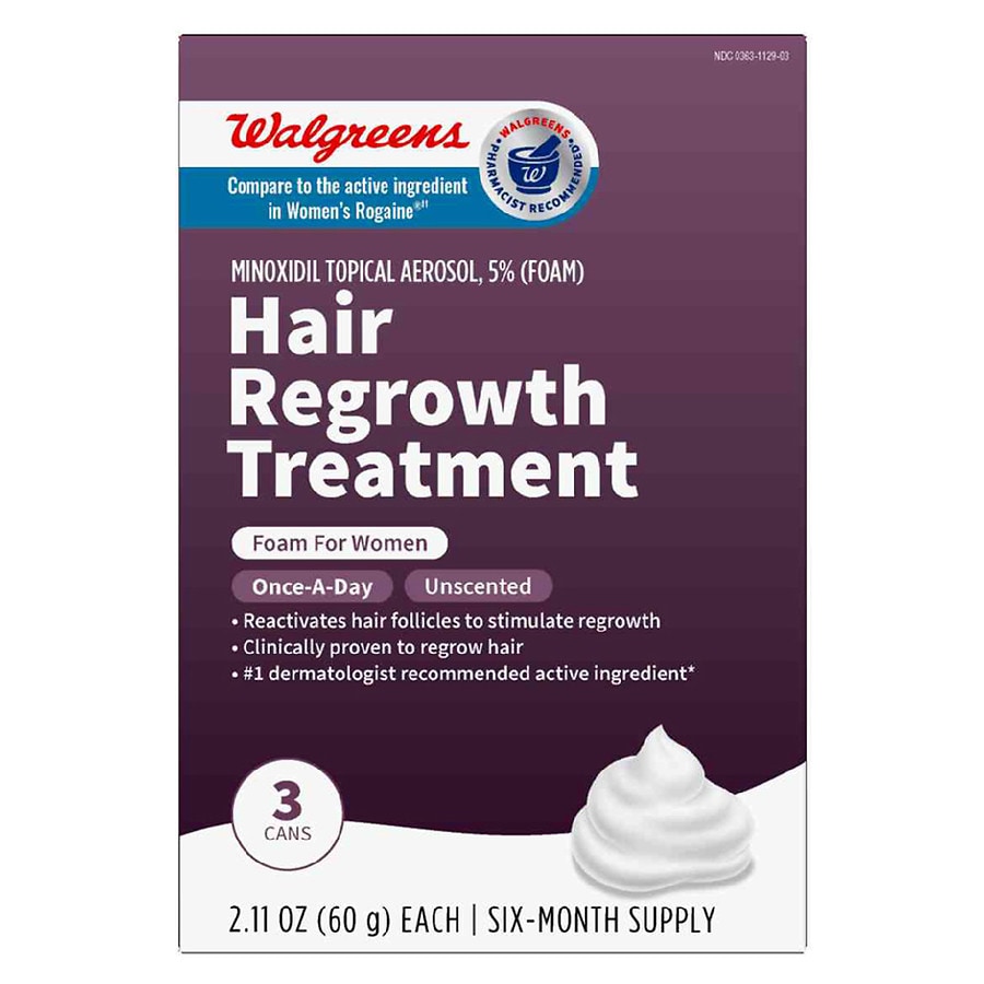 Walgreens Hair Regrowth Treatment For Women, Minoxidil Topical Aerosol, 5%  Foam | Walgreens
