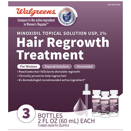 Walgreens Hair Regrowth Treatment Topical Solution For Women Unscented
