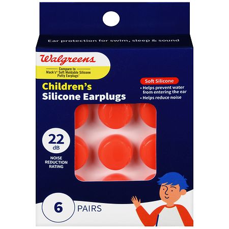 Walgreens Children's Silicone Earplugs Orange