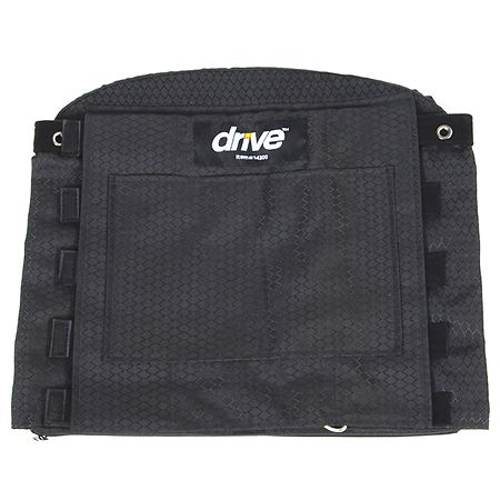 Drive Medical Adjustable Tension Back Cushion for 22"-26" Wheelchairs Black