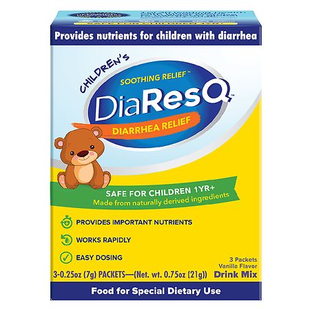 DiaResQ Children's Strength Soothing Diarrhea Relief For Kids Ages 1 Year & Up Vanilla
