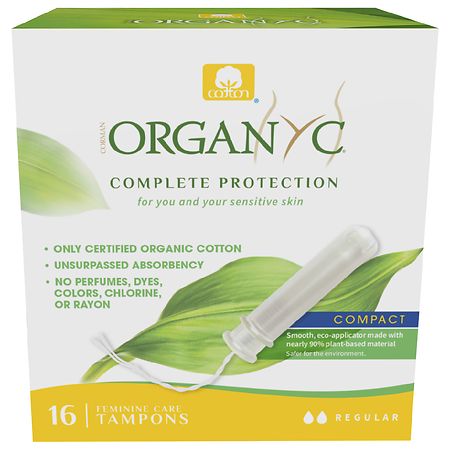 ORGANYC 100% Certified Organic Cotton Compact Eco-Applicator Unscented Walgreens