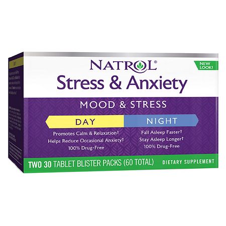 UPC 047469055011 product image for Natrol Stress & Anxiety Day & Night Tablets - 30.0 ea x 2 pack | upcitemdb.com