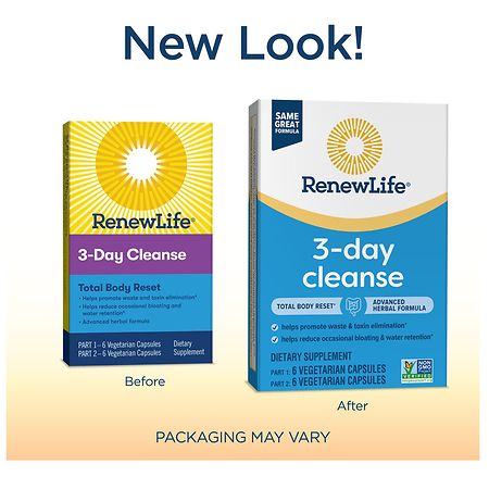 ReNew Life Total Body Reset; 2-Part, 3 Day Cleanse, Advanced Herbal Formula