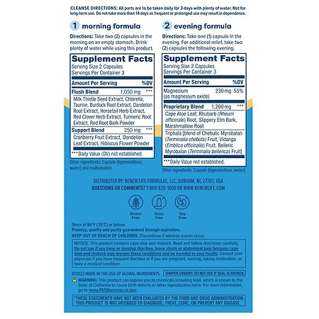 ReNew Life Total Body Reset; 2-Part, 3 Day Cleanse, Advanced Herbal Formula