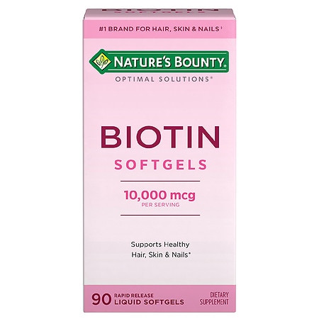 UPC 074312588655 product image for Nature's Bounty Optimal Solutions Biotin 10,000 mcg Softgels - 90.0 ea | upcitemdb.com