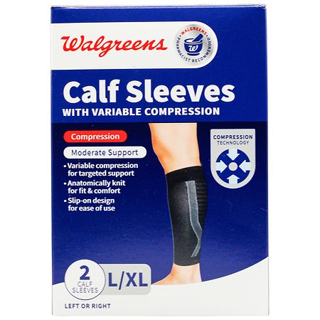 Walgreens Compression Sleeve - Calf Large /  X Large Black