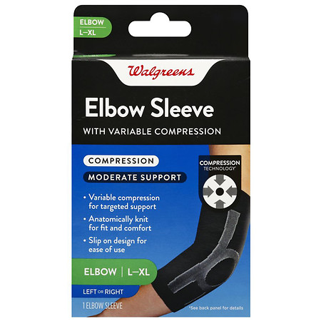 Walgreens Elbow Sleeve with Variable Compression + Moderate Support Large-XLarge